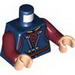 Torso Waistcoat Long with Dark Red Shirt and Brown Belt Print / Dark Red Arms / Light Flesh Hands