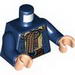 Torso Coat with 3 Buttons and Dark Tan Scarf Print / Dark Blue Arms / Light Flesh Hands