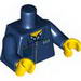 Torso Zipper Jacket with Light Blue Shirt and Ticket in Pocket Print / Dark Blue Arms / Yellow Hands