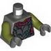 Torso LotR Crude Platemail Armor and Dark Red Shirt Tattered Print (Moria Orc) / Olive Green Arms / Dark Bluish Gray Hands