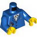 Torso Airplane Crew Male, Light Blue Tie, Red Pen, Silver Logo, 3 Buttons Print / Blue Arms / Yellow Hands