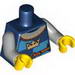Набор LEGO Torso Castle Fantasy Era Gold Crown on Dark Blue, Medium Blue Quarters, Collar Print / Light Bluish Gray Arms / Yellow Hands, Темно-синий