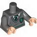 Torso Harry Potter Uniform Slytherin Shield and Stripe Print / Dark Bluish Gray Arms / Light Flesh Hands