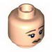 Minifig Head Dual Sided Female Mermaid with Dark Brown Sad Eyebrows and Tear / Scales and Gills Print [Blocked Open Stud]