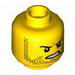 Minifig Head Dual Sided Beard Stubble, Determined / Breathing Apparatus Print [Hollow Stud]