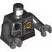 Набор LEGO Torso Police Leather Jacket, Gold Badge, Radio, Belt with 'POLICE' Print on Back / Black Arms / Dark Bluish Gray Hands, Черный