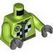 Torso Mechanic Race Jacket with Wrench and Black and White Checkered Print / Lime Arms / Dark Bluish Gray Hands