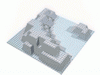 Набор LEGO Baseplate Raised 32 x 32 Canyon with Gray Underwater Print [6199], Светло-голубой