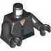 Torso Female Silver Zippered Suit with Belt, Buckle and Blue Lines Print / Black Arms / Black Hands