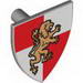 Minifig Shield - Triangular with Gold Lion on Red/White Quarters Print