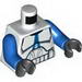 Torso SW Armor Clone Trooper with Blue 501st Legion Markings Print (Clone Wars) / Blue Arms / Black Hands