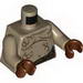 Torso Bare Chest with Body Lines and Waistband Print / Dark Tan Arms / Reddish Brown Hands