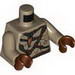 Torso Bare Chest with Body Lines, Ropes and Amulet Print / Dark Tan Arms / Reddish Brown Hands