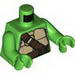 Torso Turtle Shell with Dark Brown Horizontal and Diagonal Belt with Gold Ring Print / Bright Green Arms / Bright Green Hands
