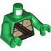 Torso Turtle Shell with Dark Brown Horizontal and Diagonal Belt Print / Green Arms / Green Hands