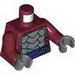 Torso Armor with Dark Purple Belt with Silver Clasp Print / Dark Red Arms / Dark Bluish Gray Hands