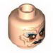 Minifig Head Gray Eyebrows, Orange Eyes, Dark Orange Facial Lines, Broken Teeth Print [Hollow Stud]