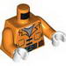 Torso Batman Prisoner Jumpsuit with Belt and Pockets and 'INMATE 109370' on Reverse Print / Orange Arms / White Hands