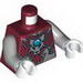Torso Chi Armour Vest with Silver Wolf Head and Blue Chi Jewel Print / Light Bluish Gray Arms / White Hands