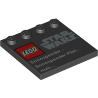 Tile Special 4 x 4 with Studs on Edge with Lego Star Wars Logo and 'Snowspeeder Snowspeeder Pilot Hoth' Print [75009]
