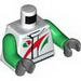 Torso Octan Racing Suit with Red and Green Stripe Print / Green Arms / Dark Bluish Gray Hands
