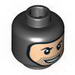Minifig Head Balaclava with Face Hole, Stubble and Rakish Smile Print [Blocked Open Stud]