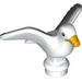 Набор LEGO Seagull with Yellow Beak and Dark and Light Gray Wings Print [col10-10], Белый