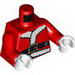 Torso Santa Jacket with Fur and Black Belt Print / Red Arms / White Hands