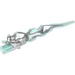 Hero Factory Weapon Accessory - Flame/Lightning Bolt with Axlehole with Marbled Trans-Light Blue / White Pattern