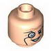 Minifig Head Monocle, Raised Eyebrow and Wrinkles Print (Penguin) [Hollow Stud]