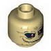 Minifig Head Alien with Red Eyes and Stitched Mouth Print (Scarecrow) [Hollow Stud]