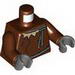 Torso Batman Tunic with Rope Belt and Collar and Large Stitches Print / Reddish Brown Arms / Dark Bluish Gray Hands