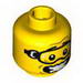 Minifig Head Glasses with Skydiver Goggles, Open Mouth and Scared Print [Blocked Open Stud]