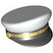 Набор LEGO Minifig Captain's Cap with Black Visor and Gold Braid Print, Белый