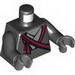 Torso Layered Robe and Dark Red Katana Scabbard Print / Black Arms / Dark Bluish Gray Hands