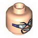 Minifig Head Glasses with Silver Sunglasses with Purple Frame and Goatee Print [Blocked Open Stud]