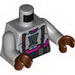 Torso Armor with Suspenders and Utility Belt over Purple Shirt Print / Light Bluish Gray Arms / Reddish Brown Hands