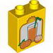 Duplo Brick 1 x 2 x 2 with Oranges and Glass of Orange Juice with Straw Print