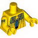 Torso Western Indians Blue Feather Pendant and Black Body Paint Print / Yellow Arms with Body Paint / Yellow Hands