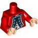 Torso PotC King George's Officer Uniform Print / Red Arms / Light Flesh Hands