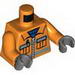 Набор LEGO Torso Safety  Zipped Vest with Pockets and Blue Shirt Print / Orange Arms / Dark Bluish Gray Hands, Оранжевый