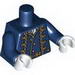 Torso PotC Uniform Jacket over Vest with Gold Trim Print / Dark Blue Arms / White Hands