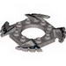 Ring 4 x 4 with 2 x 2 Hole and 4 Serrated Ends with Black and White Print (Ninjago Spinner Crown)