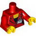 Набор LEGO Torso Suit Jacket, Two Buttons, Necklace, Press Pass Print / Red Arms / Yellow Hands, Красный