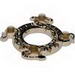 Ring 4 x 4 with 2 x 2 Hole and 2 Intertwined Snakes with Dark Bluish Gray and White Scales Print (Ninjago Spinner Crown)