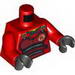 Torso Ninjago Armour with Belts and Flames Print / Red Arms / Black Hands