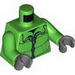 Набор LEGO Torso Winter Jacket with Silver Zipper Print / Bright Green Arms / Dark Bluish Gray Hands, Ярко-зеленый