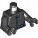 Torso Batman Purple Female Outline, Ring Zipper Pull, Gray Belt Print / Black Arms / Black Hands