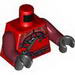 Набор LEGO Torso Ninjago Wrap with Shoulder Armor and Belt, Gold Lion on Back Print / Dark Red Arms / Black Hands, Красный