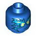 Minifig Head Male with Blue Energy Print [Hollow Stud]